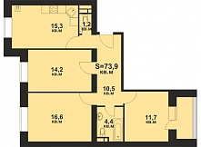 Новая 3-комнатная квартира в ЖК Мечта